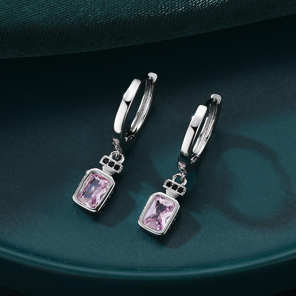 Black and White Design Black Pink Zirkonové náušnice se zirkony