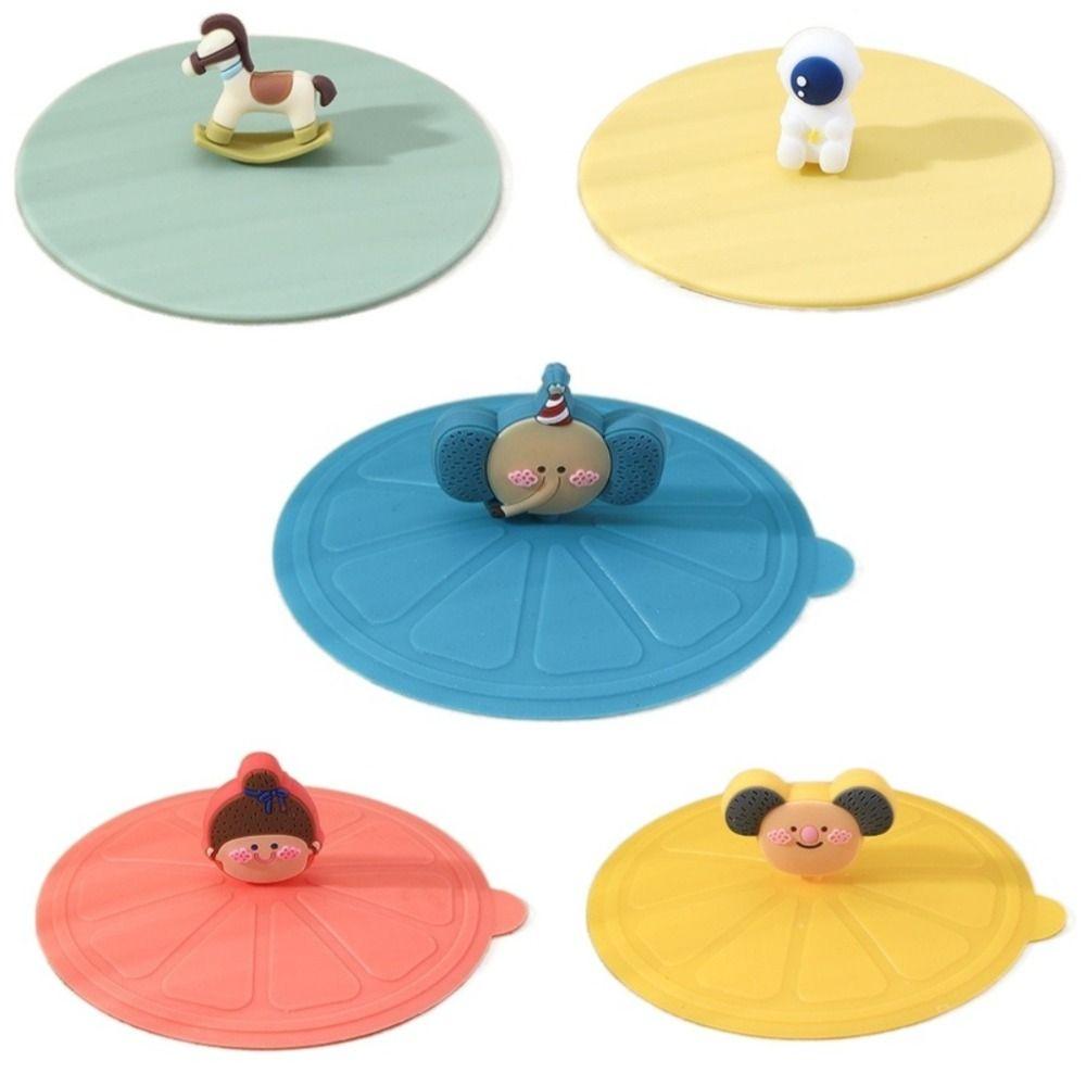 Heat-Resistant Sealed Lids Leak Proof Suction Cup Cover Cute Dustproof Cup Cover  Tea