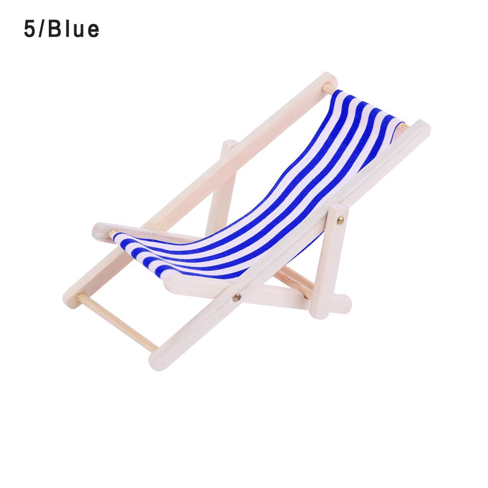Furniture1:6/1:12 Plastic Garden Bench Chair Doll Beach Chair Foldable Deckchair Dollhouse Decor Doll Chair Toy Doll Accessories