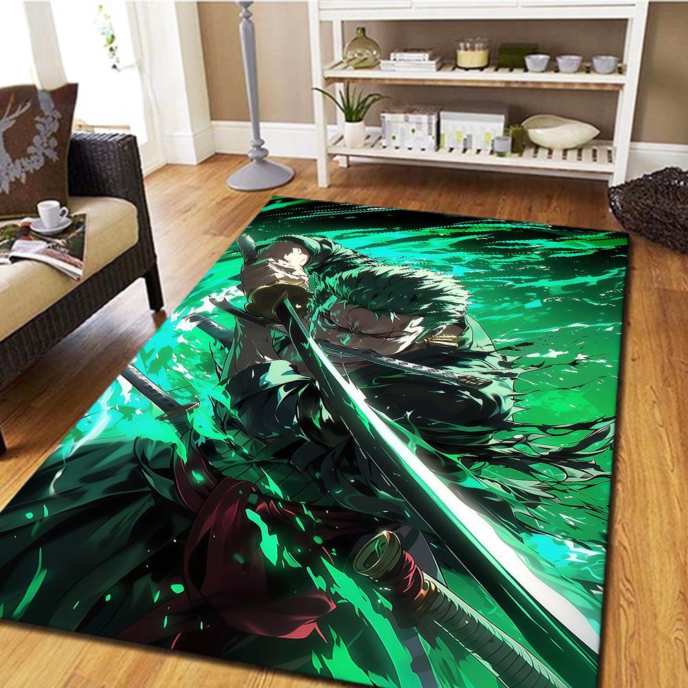 Roronoa Zoro Digital Print Carpet, Bedroom Play Mat, Home Decor Floor Rug, Cool Movie Themed Mat -HYQ80