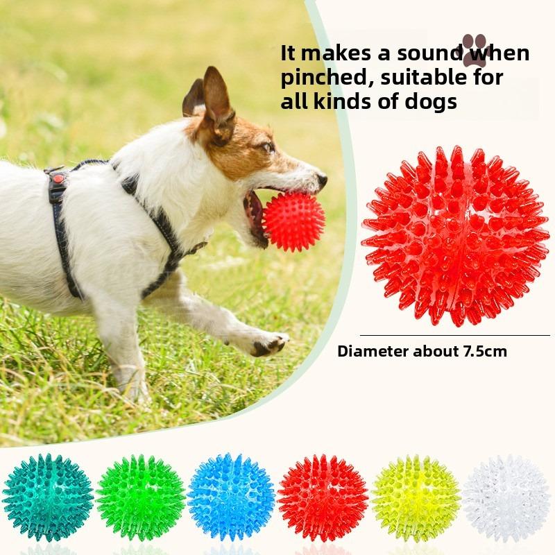 Thickened Pet Toy Sound-activated Ball for Dogs - A Round Toy with A Sound-producing Feature for Dogs To Chew and Clean Their Teeth.