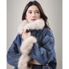 TERRE BLEUE Damen Jeansjacke mit Plüschfutter