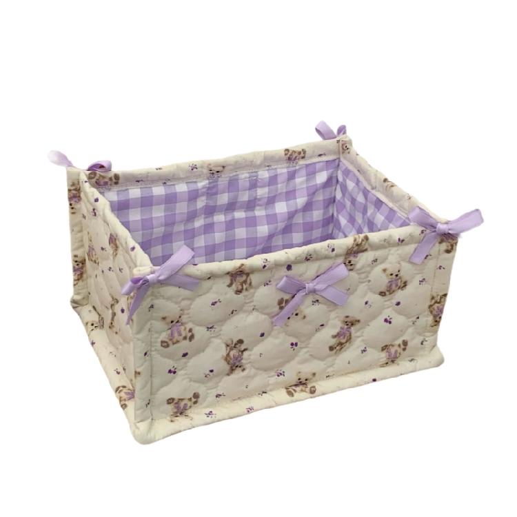 Multipurpose Quilted Fabric Storage Basket Accessory for Desk Organization In Any Room or Offices Space Saving Designs