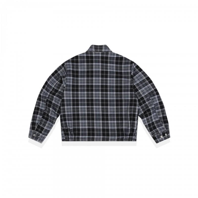 Unisex Oversized Retro Harrington Jacket Double-Sided Wear Cotton Blend Fall Outerwear
