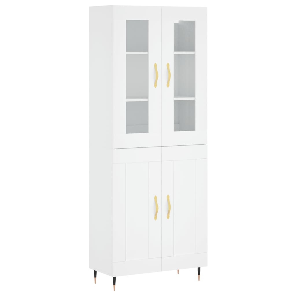 Highboard White 69.5 x 34 x 180 cm Particleboard