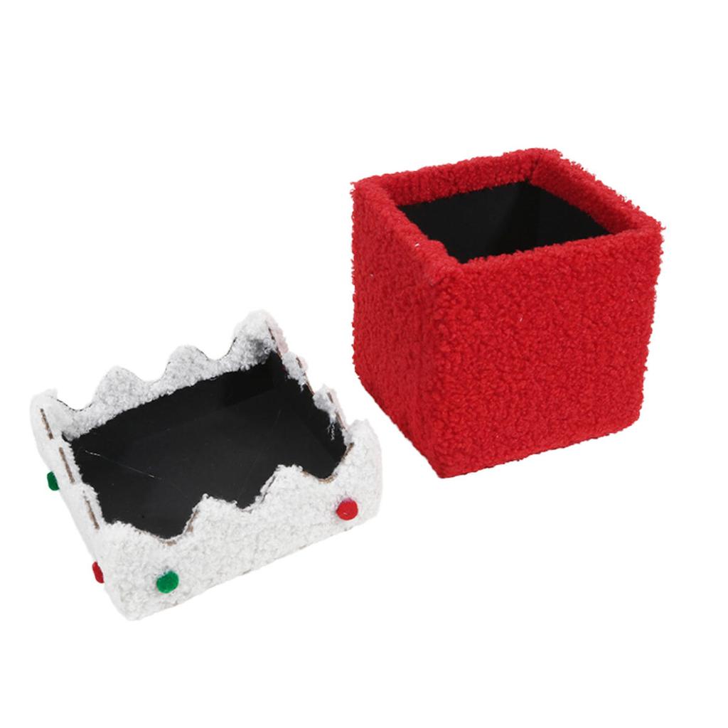 Household Xmas Children's Bombonera Christmas Eve Lint Christmas Gift Box Present Ribbon Xmas  Eve Gift Box