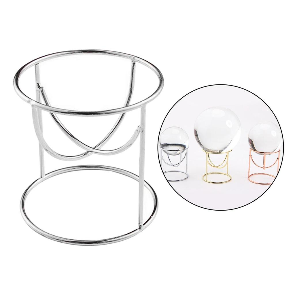 Metal Display Stand for Crystal Glass Lens Ball Divination Photography Base Sphere Globe Holder, 50mm Diameter