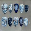 Summer European American 3D Strawberry Cherry Almond Nail Art Gel Tips