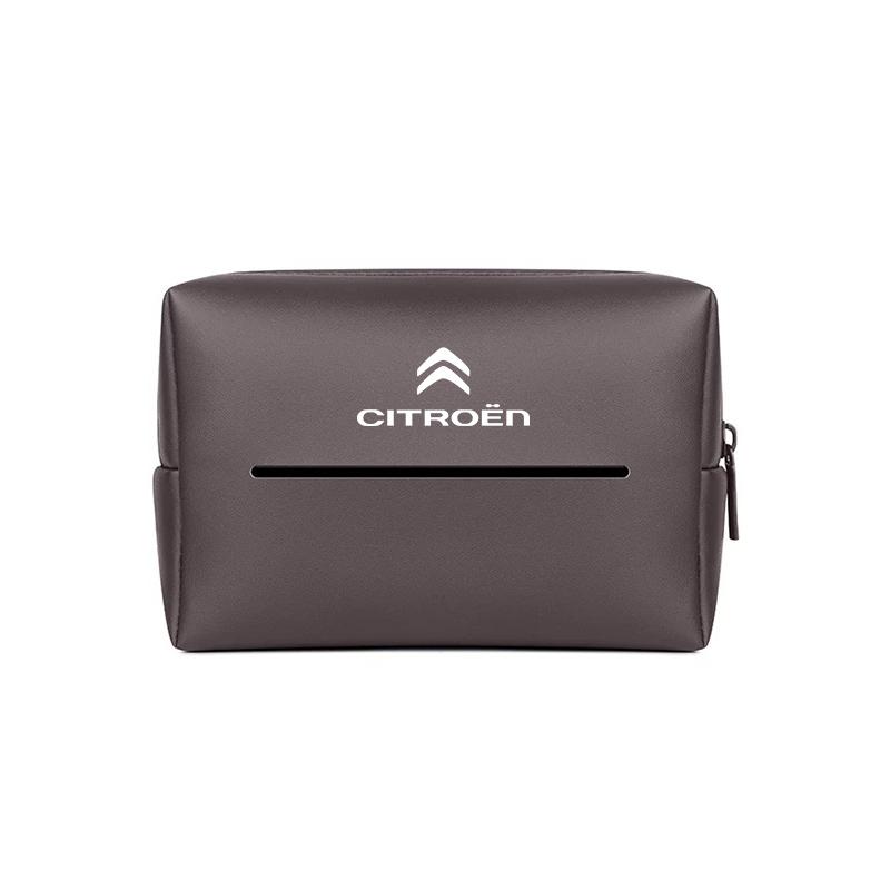 Car Interior Tissue Bag Handkerchief Storage Box For Citroen C5X C3 C4 Aircross Picasso Cactus Celysee e-C3 e-C4 C6 C1 C2 Berlin