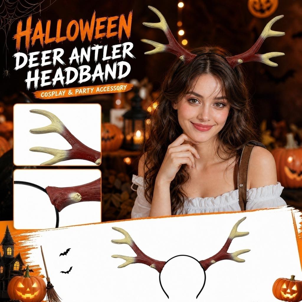 Fascia per Capelli di Halloween Fascia con Corna di Cervo per Festa in Costume Accessori di Scena