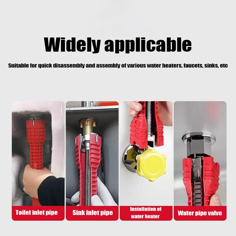 Enhanced 8-in-1 Multifunctional Hand Sink Wrench for Repairing Bathroom Pipes Water Heater Wrench Multi-purpose Wrench Tool