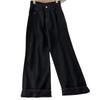 Women's High-Waisted Wide-Leg Jeans - Spring/Fall 2025, Thin Loose Drape, Floor-Length Pants