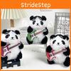 Adorable Panda Plush Toy With Guitar Keychain Cute Blush Panda Stuffed Animal