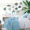 10 Pcs Wood Nautical Wall Decor Rustic Beach Theme Fish Starfish Sailboat Coral Wall Art Coastal Ocean Hanging Sculpture for Living Room Bedroom
