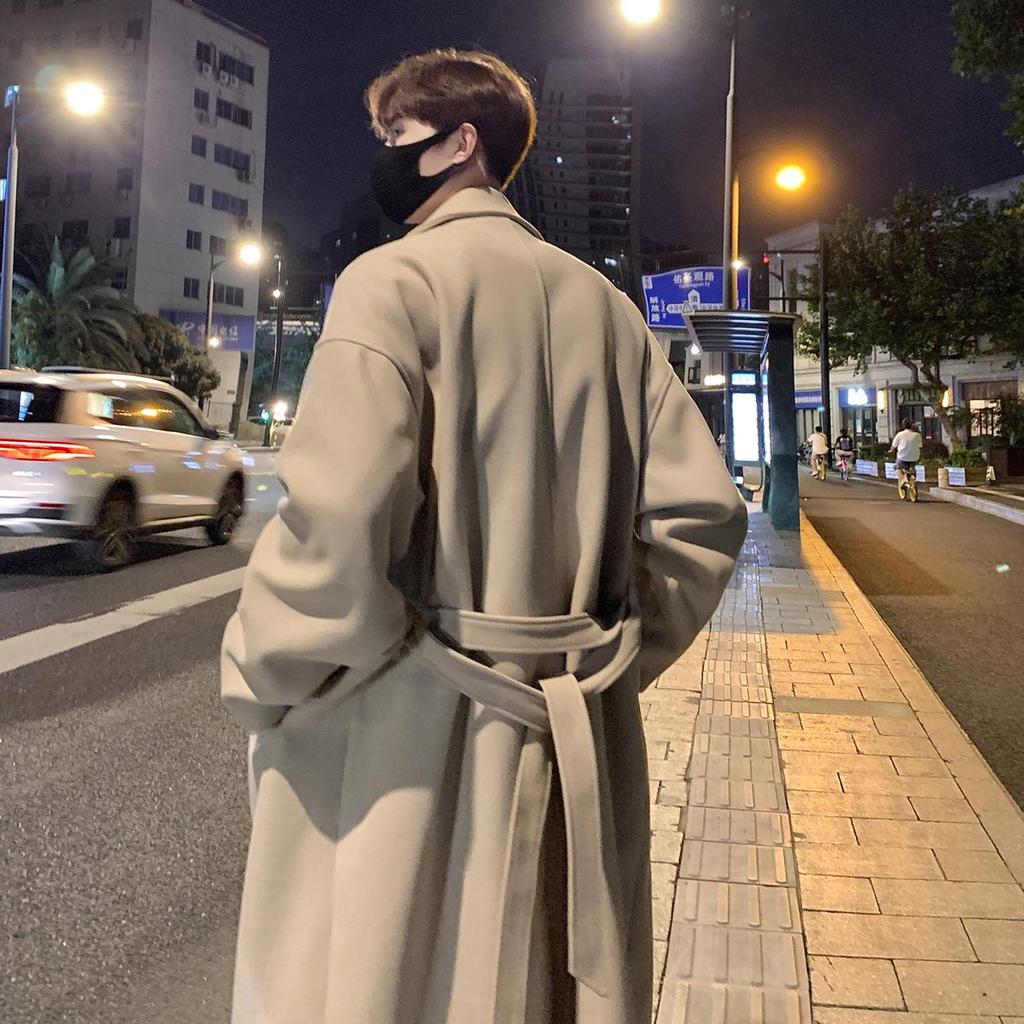 Unisex Over-the-Knee Wool Trench Coat - Mid-Length, Stylish High-End Winter Outerwear