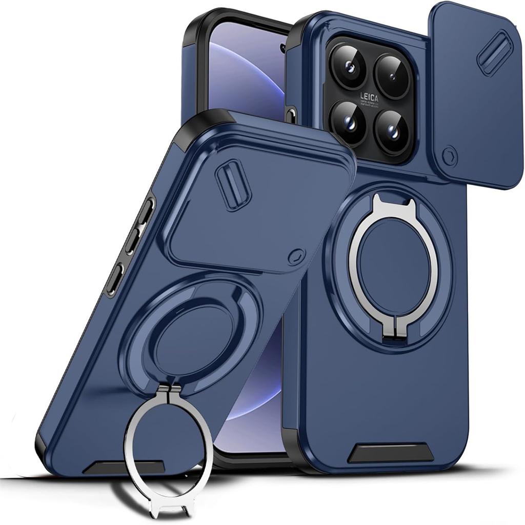 15T Custodia Resistente Copri Obiettivo Fotocamera Scorrevole Copertura con Supporto Rotante Per Xiaomi Mi 14T Pro 17 Robusto Antiurto Cover per Telefono Funda