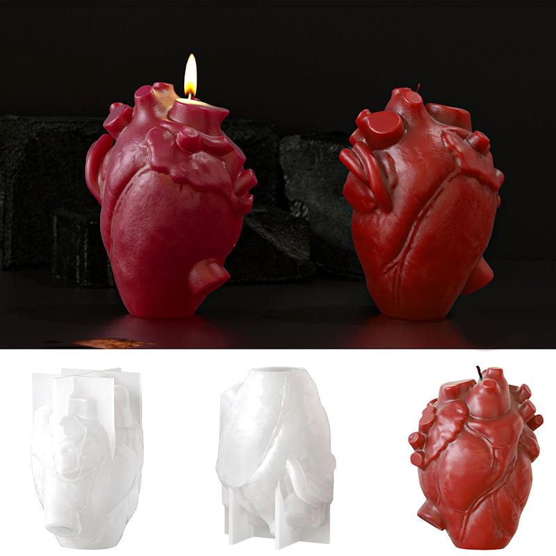DIY Heart Candle Mold Silicone Embossed Soap Mold for Weddings Handmade Home Decor and Holiday Gift Crafting