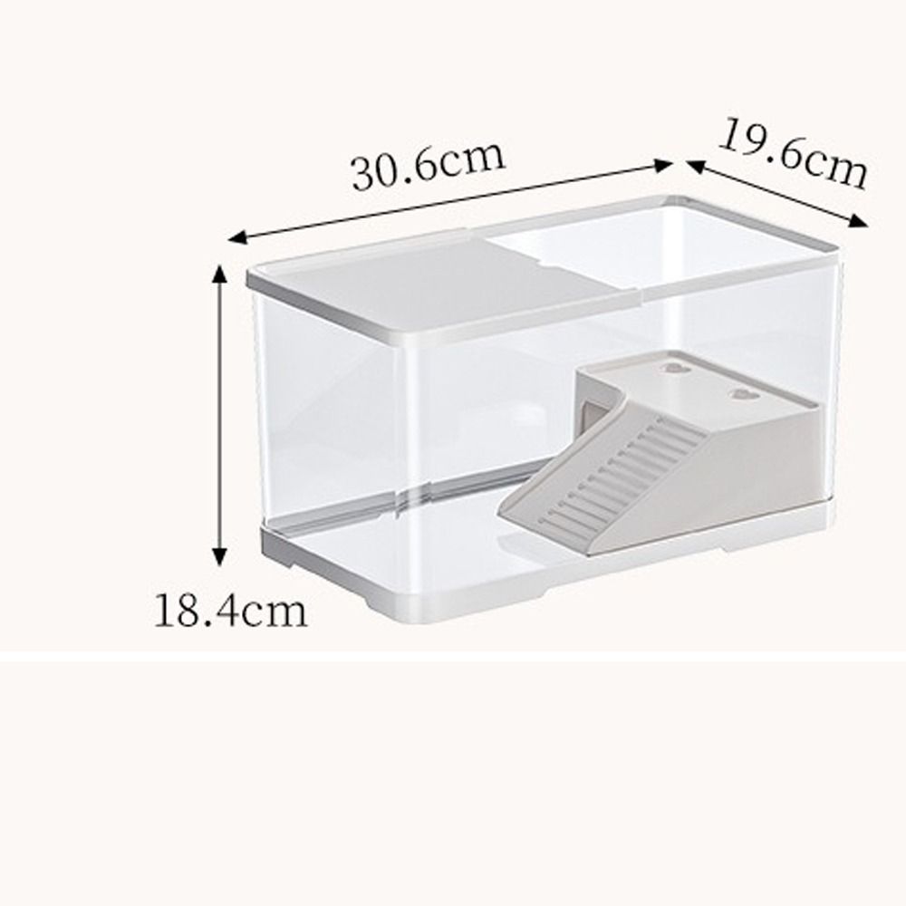 Transparent Turtle Fish Tank Decorative Aquatic Plants Multi-purpose Desk Aquarium Set with Basking Platform