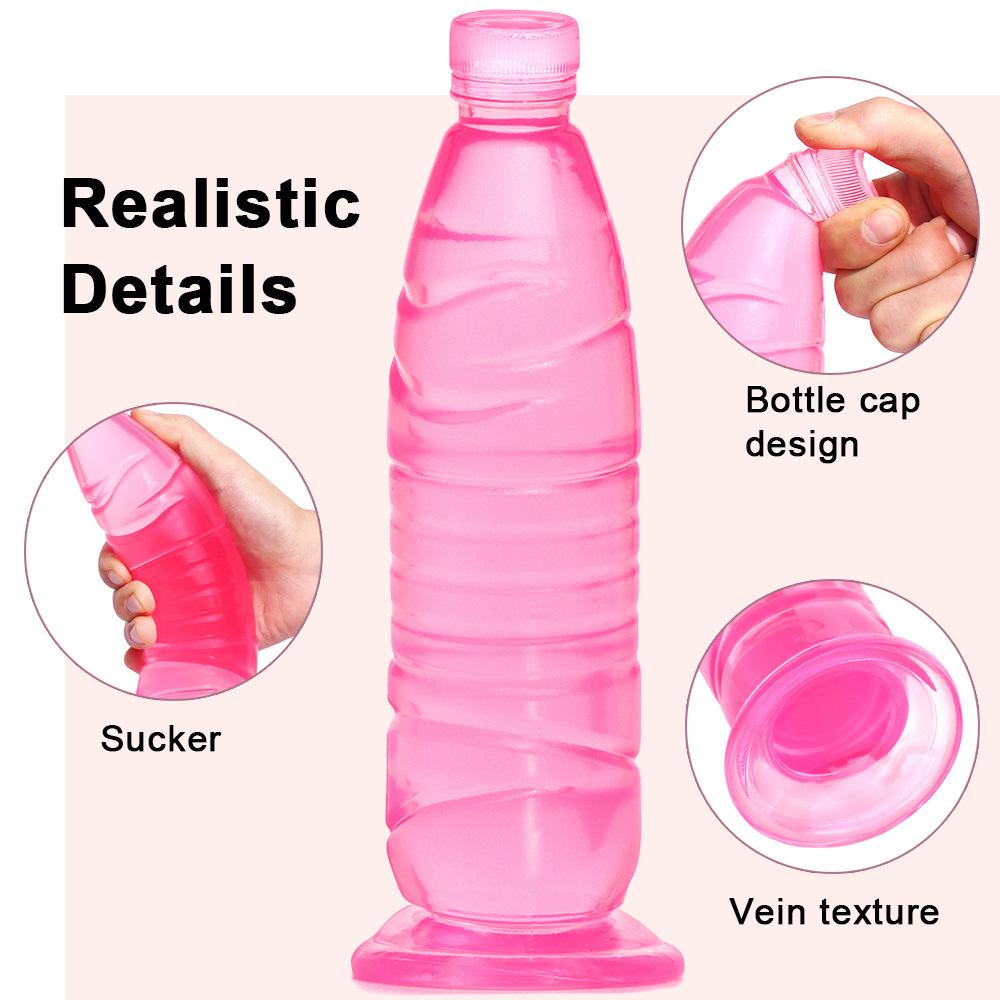 Transparent Crystal Dildo Mineral Water Bottle Shaped - Extra Large Unisex Anal Plug Dilator, Adult Sex Toy