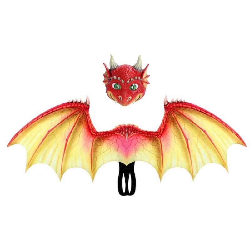 

Хэллоуин Карнавал Детская Маска Дракона Крылья Набор Детский Фестиваль Реквизит Для Выступлений Игровой Реквизит Костюм Монстра Малыша Младенец Животное Необычный Костюм