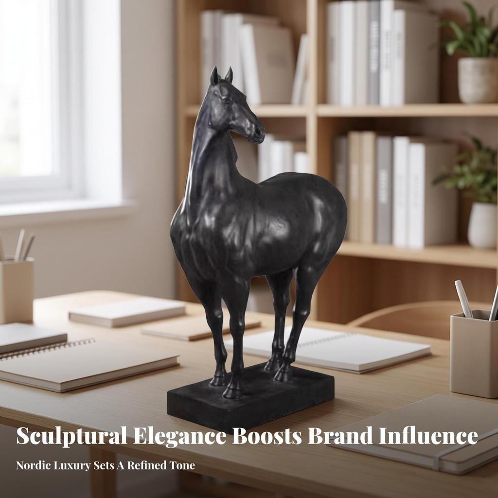 Horse Figurine with Base Rustic Decor Distressed for Living Room