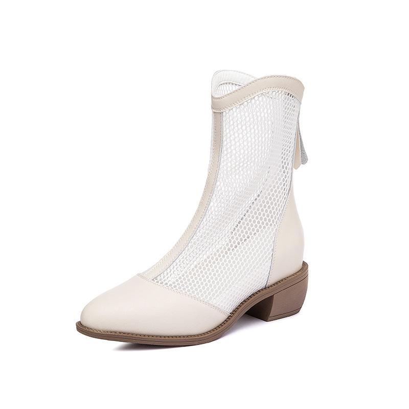 

Ботинки Martin Inner Height для лета, тонкий дизайн для миниатюрных женщин, белые весенние и осенние полые дышащие сеточки, летние короткие ботинки 38