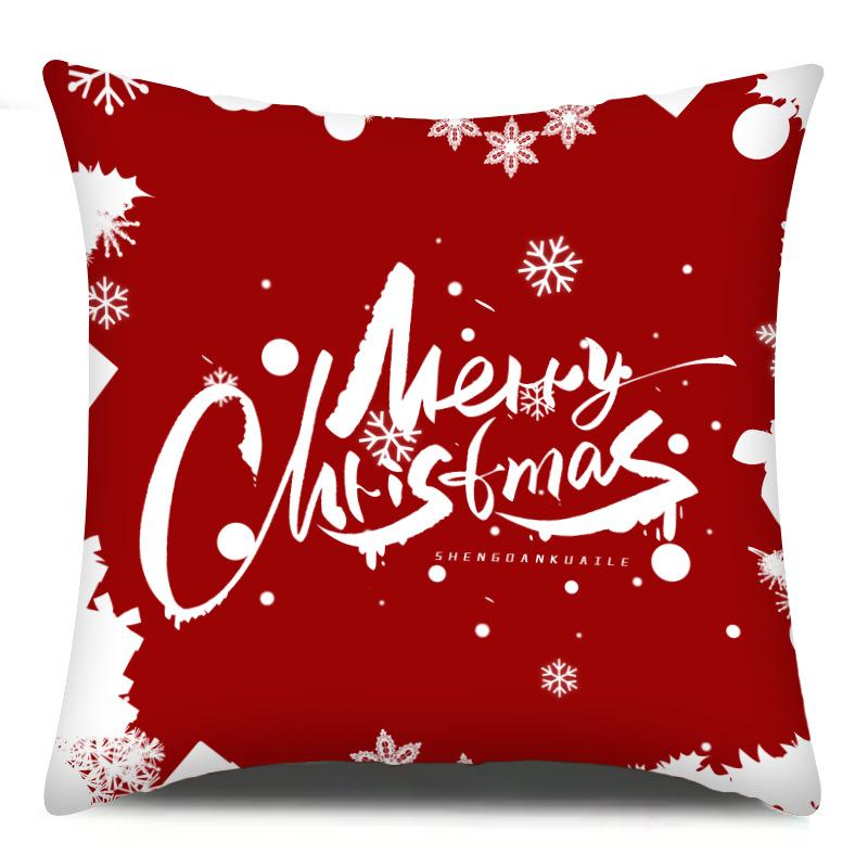 New Christmas Short Fluffy Home Pillow Case European Simple Living Room Pillow Sofa Cushion Cover