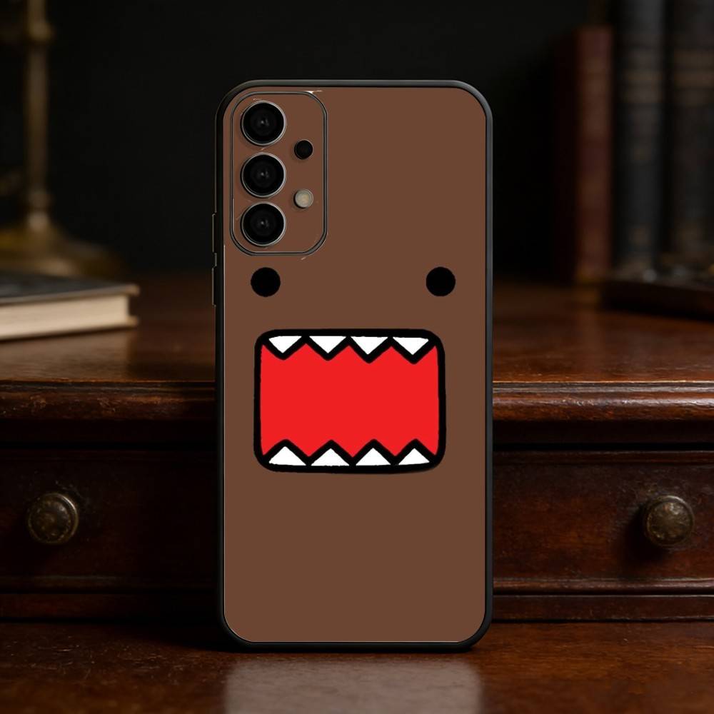 Cute Domo-kun Phone Case Phone Case For Samsung S25,24,23,22,30,21,10,9,Ultra,Plus,Lite Soft Black Case