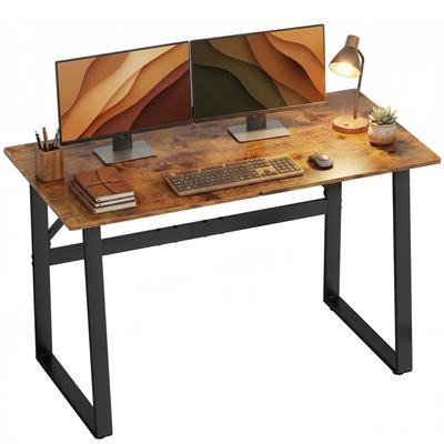 Industrieller Schreibtisch 120x60x76 cm Computertisch Stahlbeine für Homeoffice Arbeitszimmer Rustikales Braun