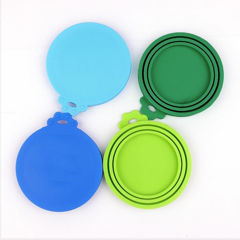 Silicone Pet Canister Lid for Cat and Dog Food Storage Three-in-one Silicone Sealing Cover for Food Preservation