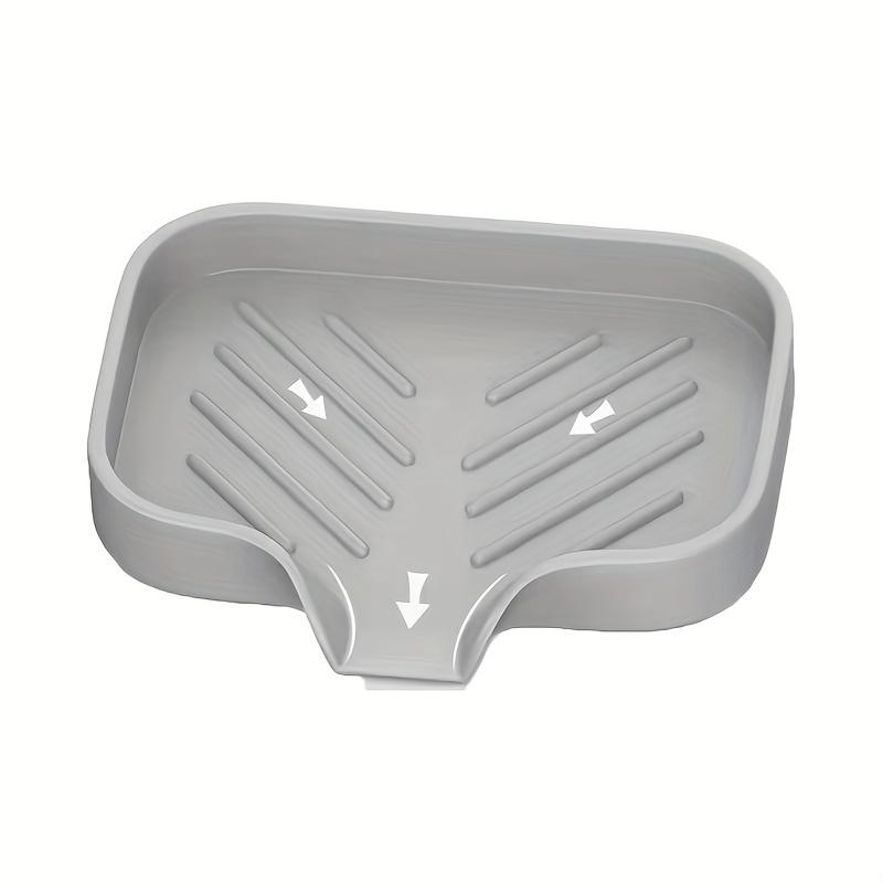 1PC Silicone Soap Drain Pad, Non-slip Plastic Soap Tray, Multi-function Soap Holder for Bathroom Accessories