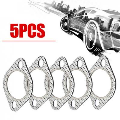5PCS Car 2 Bolt High Temp Exhaust Gasket Flange 2.5inch Cylinder Head Gasket Kit