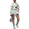 Jordan Graffiti Color Block Print Fleece Casual Hoodie Women Tops White DQ4606-133