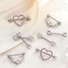 Rosa Herz Brustwarzenpiercing Stange Set Glänzende Kristall Brustwarzenringe Großpackung Für Frauen Blume Brustwarzen Schmuck Packung Piercing Teton Mengen