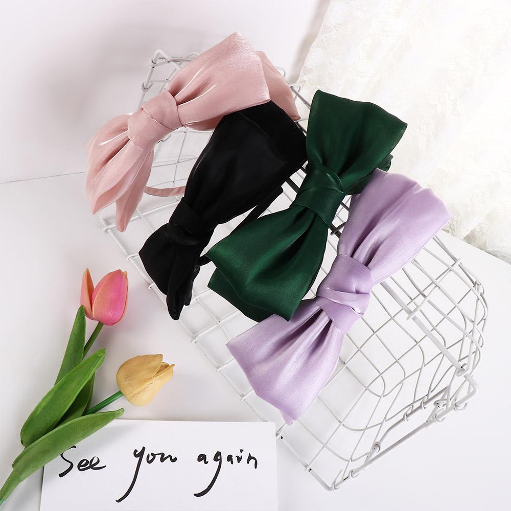Headwear Hair Accessories Bow Hair Hoop Women Headband Korean Style Hairband Bright Silk Hairband