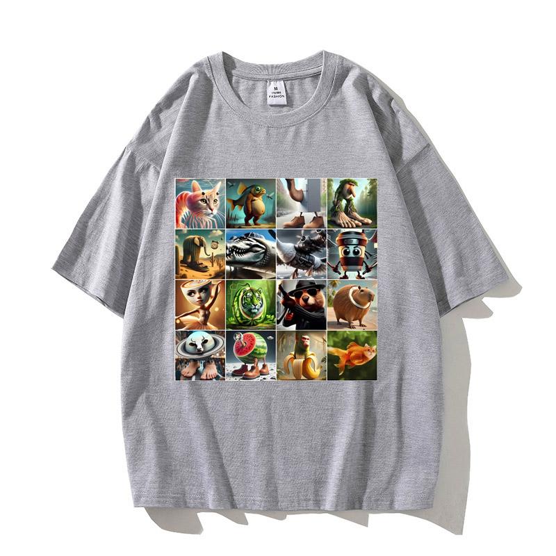 Brainrot Meme Italian for Men Women T-Shirt Brain Rot-style Imitation Art Y2k High Quality Cotton Graphic Tee