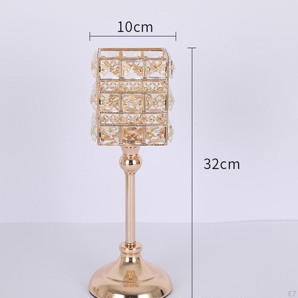 Holder Crystal Embellishment Candlestick Stand for Tabletop Home Ornament