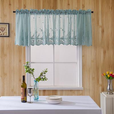 Modern Lace Jacquard Window Curtain Valance Lace Hem Coffee Short Curtain for Cabinet Door Bedroom Home Decor