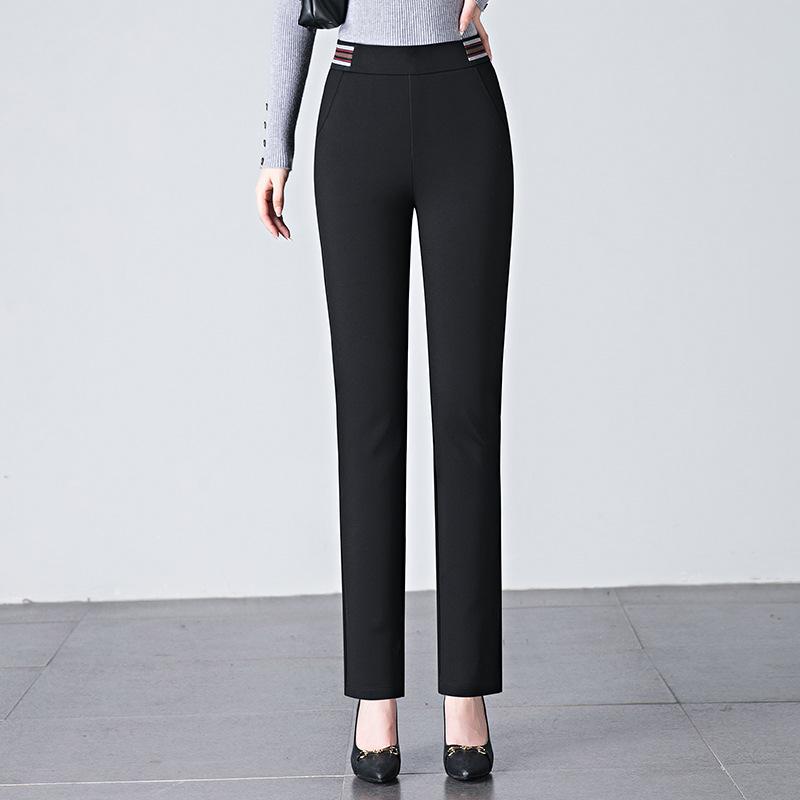 

Women s High Waist Elastic Casual Pants - Slimming Straight Leg Trousers for Spring & Autumn 2025 XL