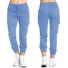 Solidne damskie spodnie Cargo Jogger z wieloma kieszeniami sznurek w pasie damskie spodnie sportowe Streetwear Casual długie spodnie