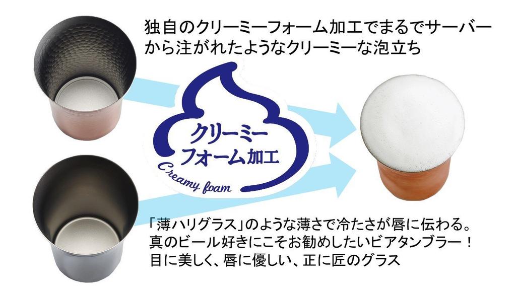 Japanese-made Beer Tumbler, 300ml, Set of 2, Made in Tsubame City, Niigata Prefecture, by the craftsman of Tsubame. HB-7477