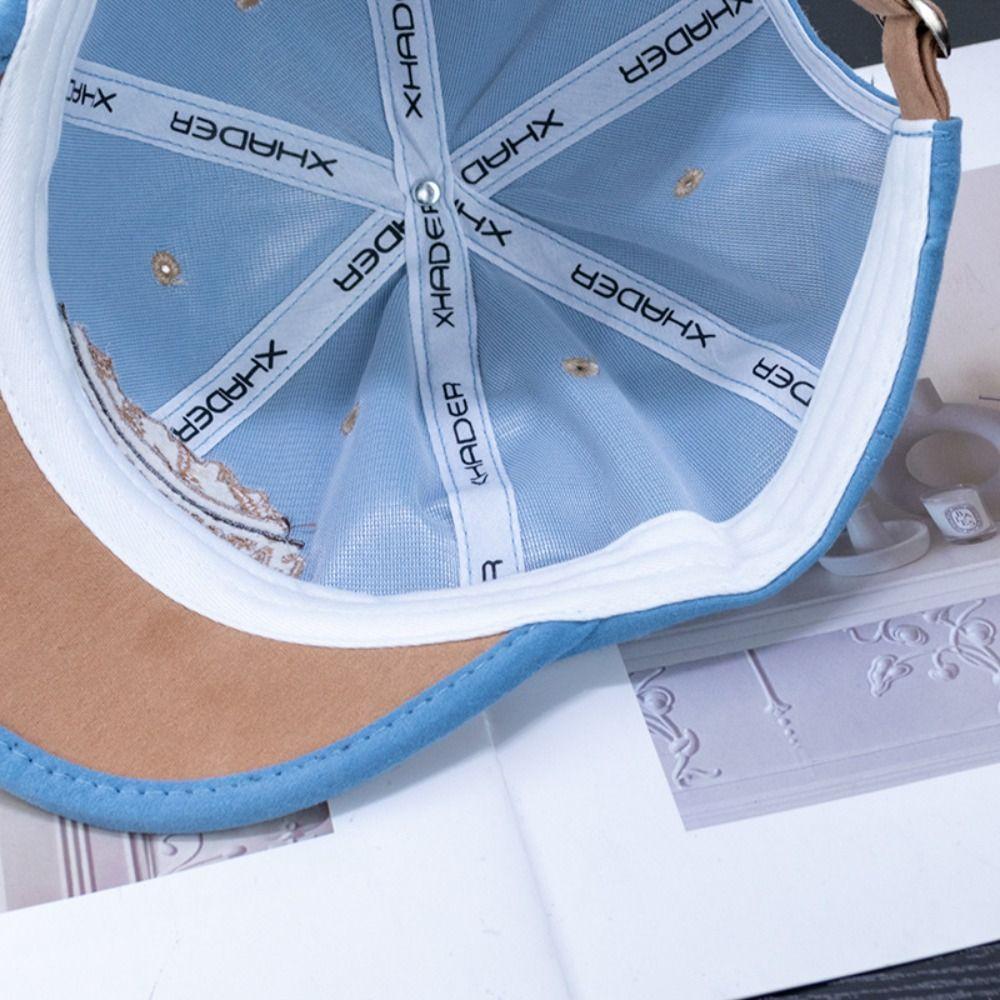 Korean Style Short Brim Baseball Hat Embroidery Sunscreen Hat Versatile Peaked Cap  Outdoor