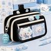 Large Capacity Pen Bag Multi-Pockets Stationery Bag Durable Pencil Case