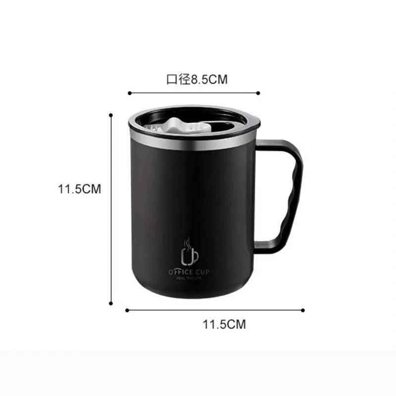 500ml Thermos Mug 304 Stainless Steel Coffee Cup With Handle Leak-Proof Vacuum Flask Insulated Cup Portable Thermal Water Bottle