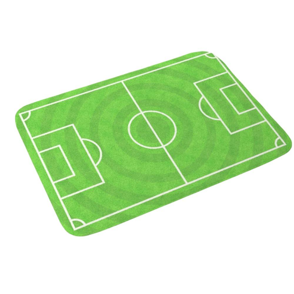 

Non-slip Football Court Pattern Doormat Flannel Bath Mat Creative Small Rug Living Room Style F