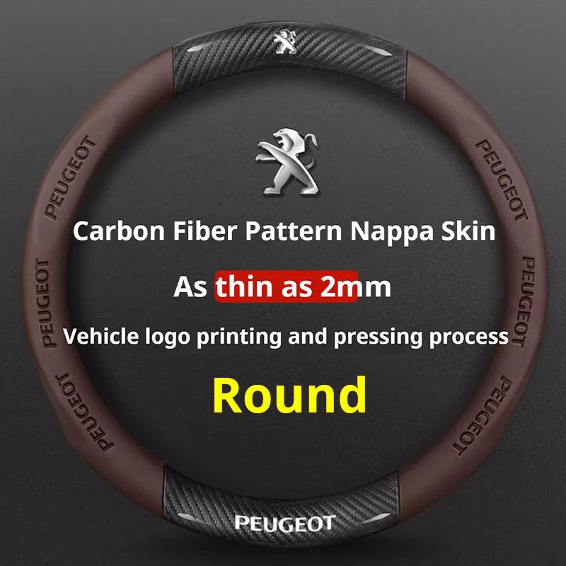 Peugeot GT-Line 206 207 208 307 308 406 407 408 508 607 2008 3008 4008 5008 RCZ Rifter GT İçin Deri Araba Direksiyon Simidi Kılıfı