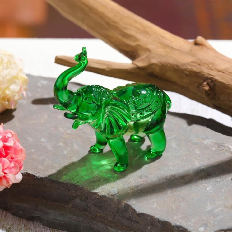 Crystal Elephant Statues Glass Elephant Figurines Collectibles Animal Sculpture Lucky Feng Shui Ornament Home Decors