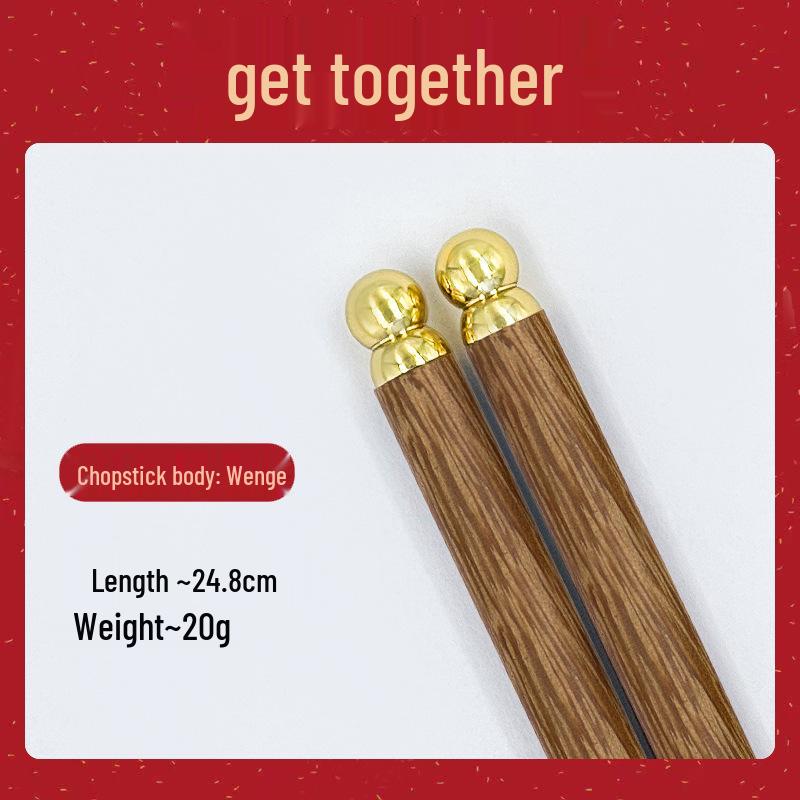 Chinese Style Solid Red Wood Chopsticks - Creative Gift for Household Use