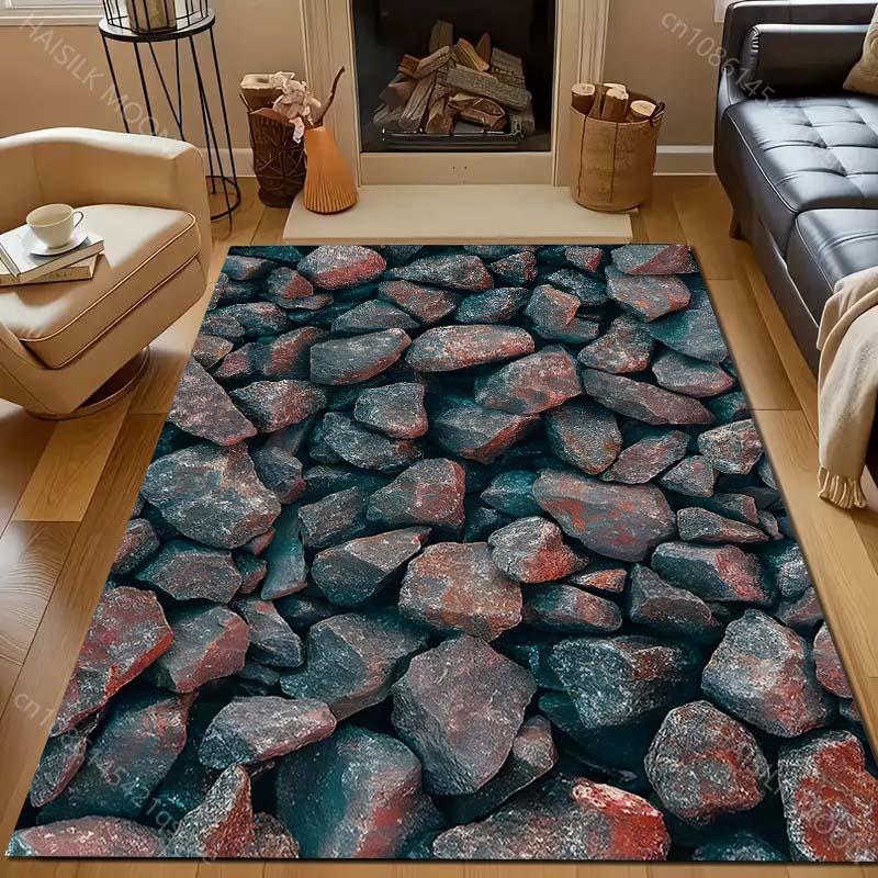1 ks Kamenné bloky Tištěný koberec pro ložnici Obývací pokoj Noční stolek Pohovka Podložka na podlahu Moderní domácí dekorace Oblastní koberec Velká velikost