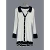 Women's V Neck Long Sleeve Mini Dress Slim Fit High Waist Elegant Knit Bodycon Dress